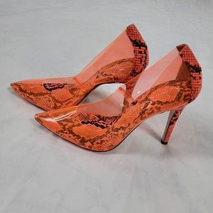 NWOT Jessica Simpson Orange Snake Pattern Shoes 7.5